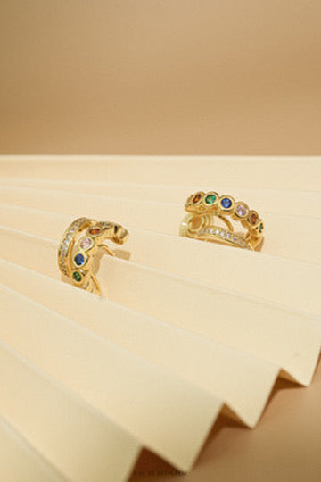 Rainbow Double Hoops