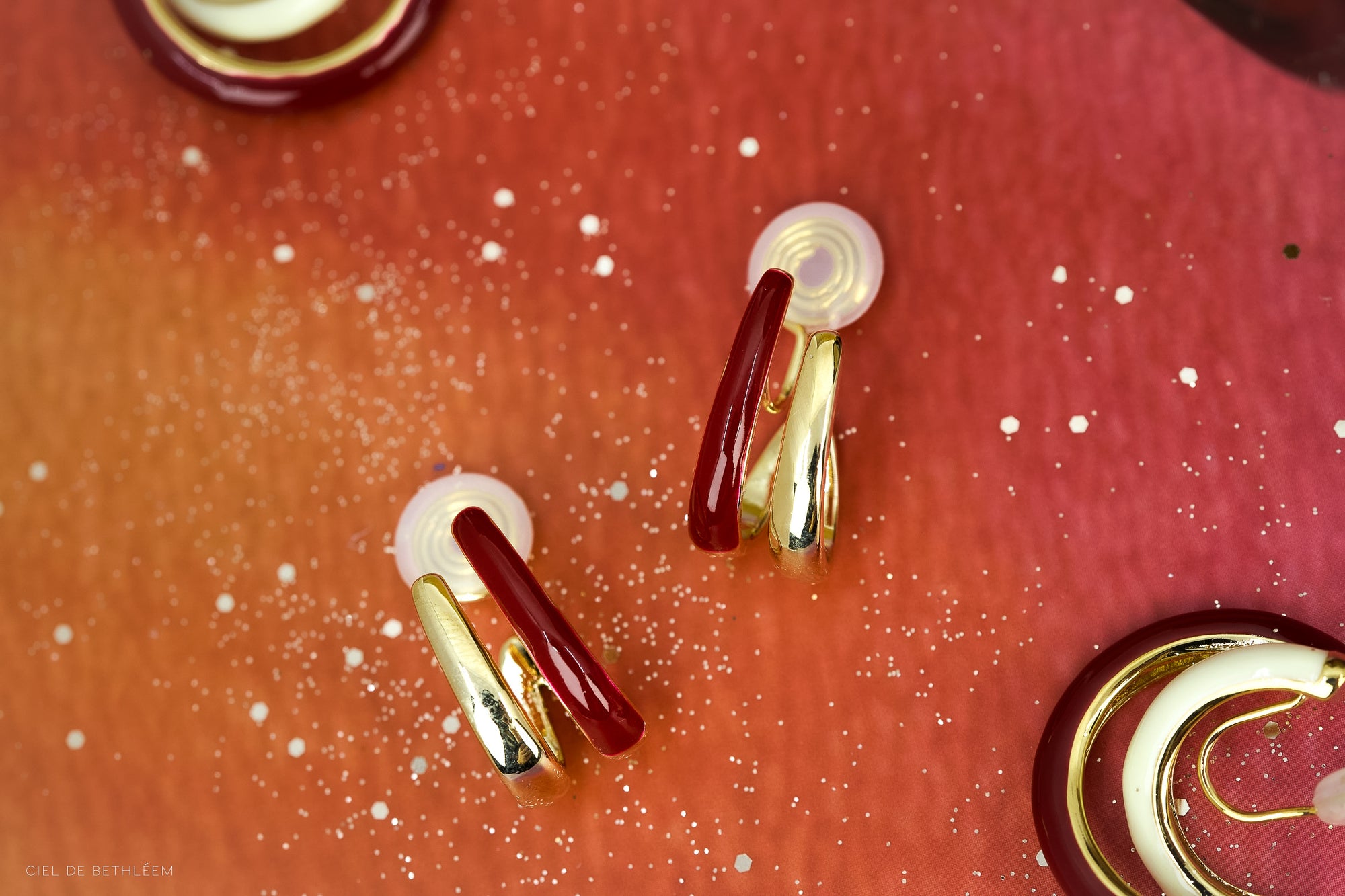 Passionate Red Double Hoops