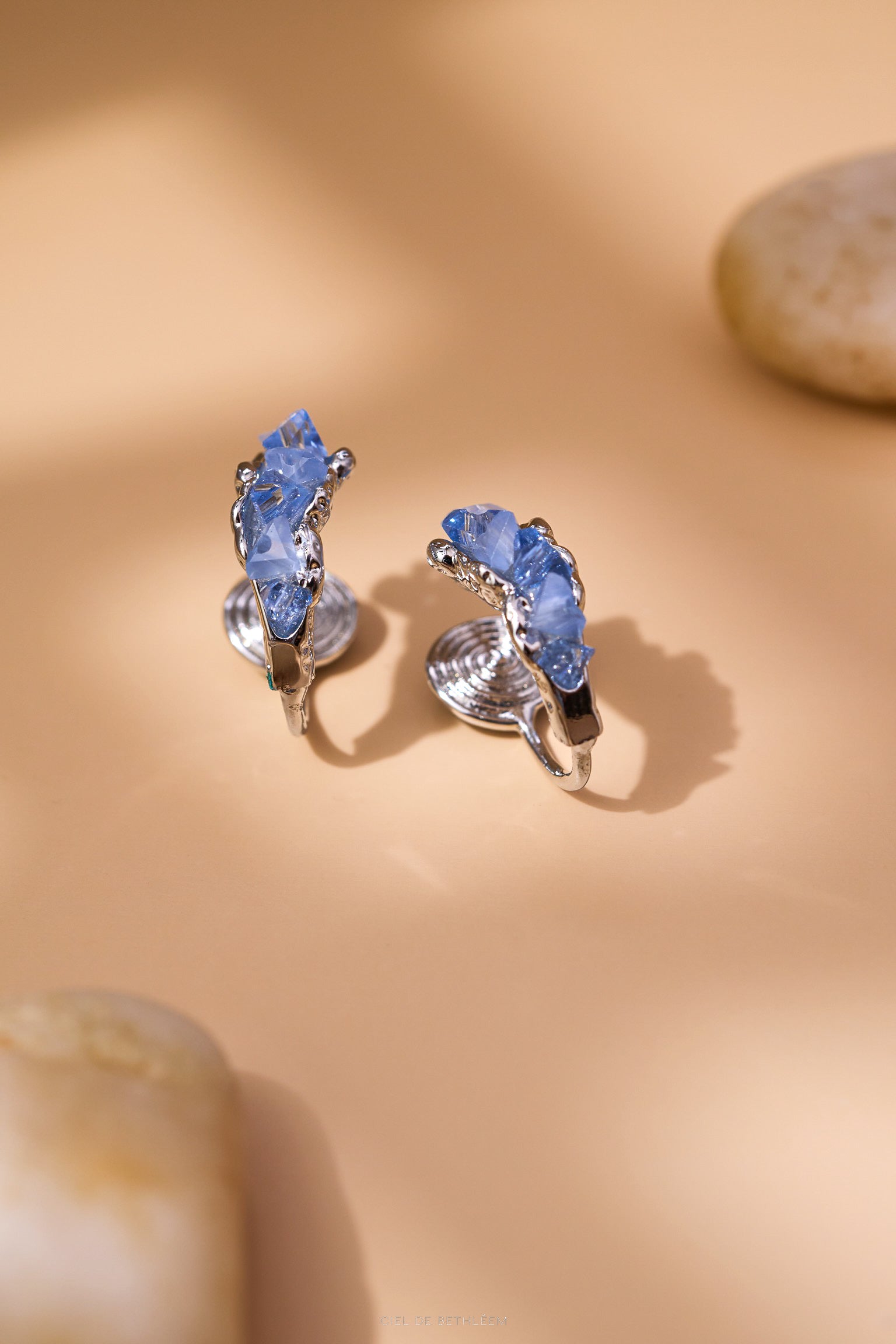 Uneven Crystal Hoops