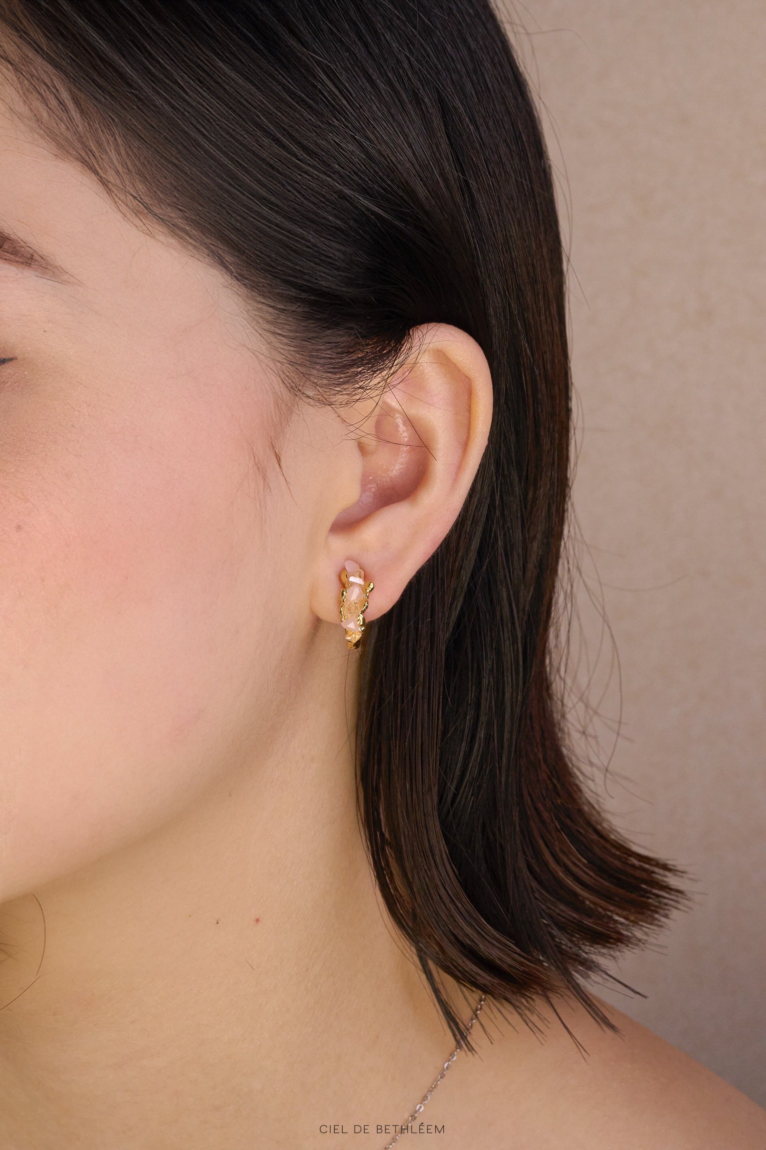 Uneven Crystal Hoops
