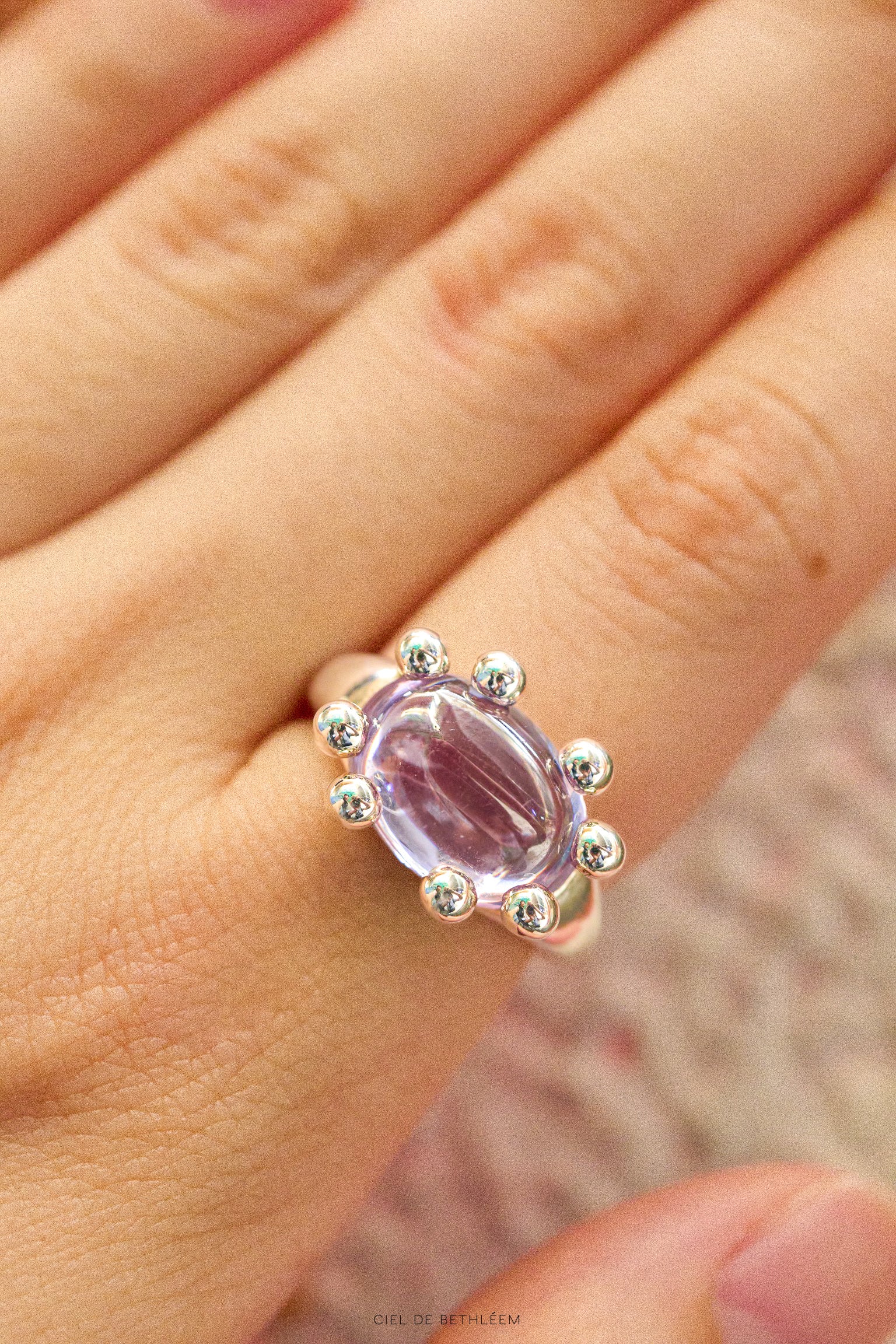 S925 Handcrafted Sterling Silver Ring - Purple