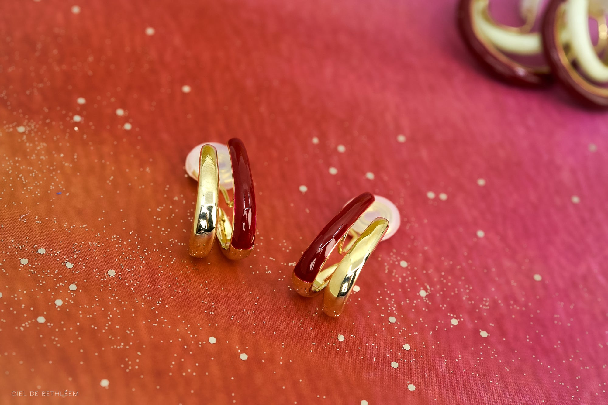 Passionate Red Double Hoops