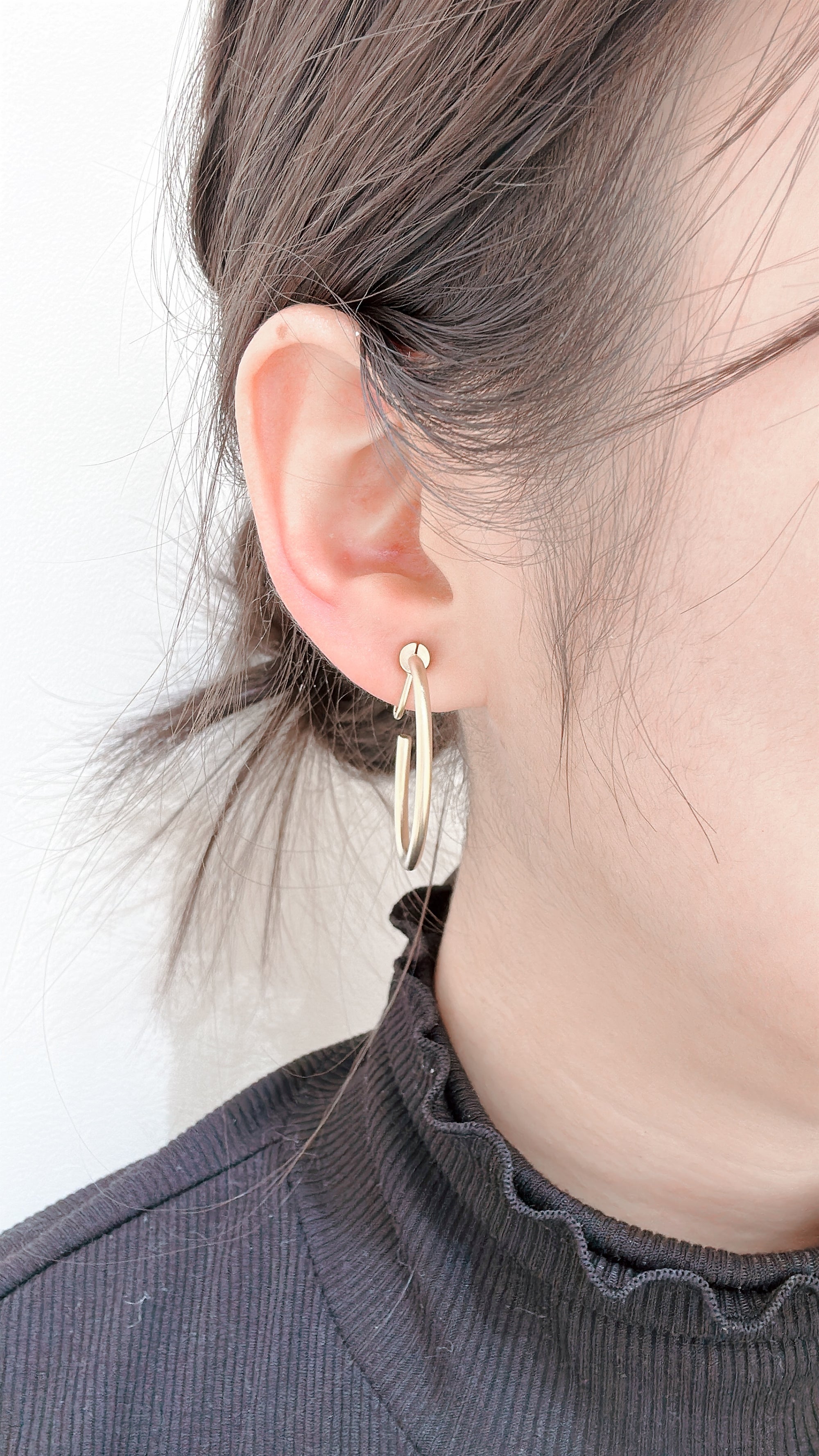 Circle Hoop Earrings - Matte - Small