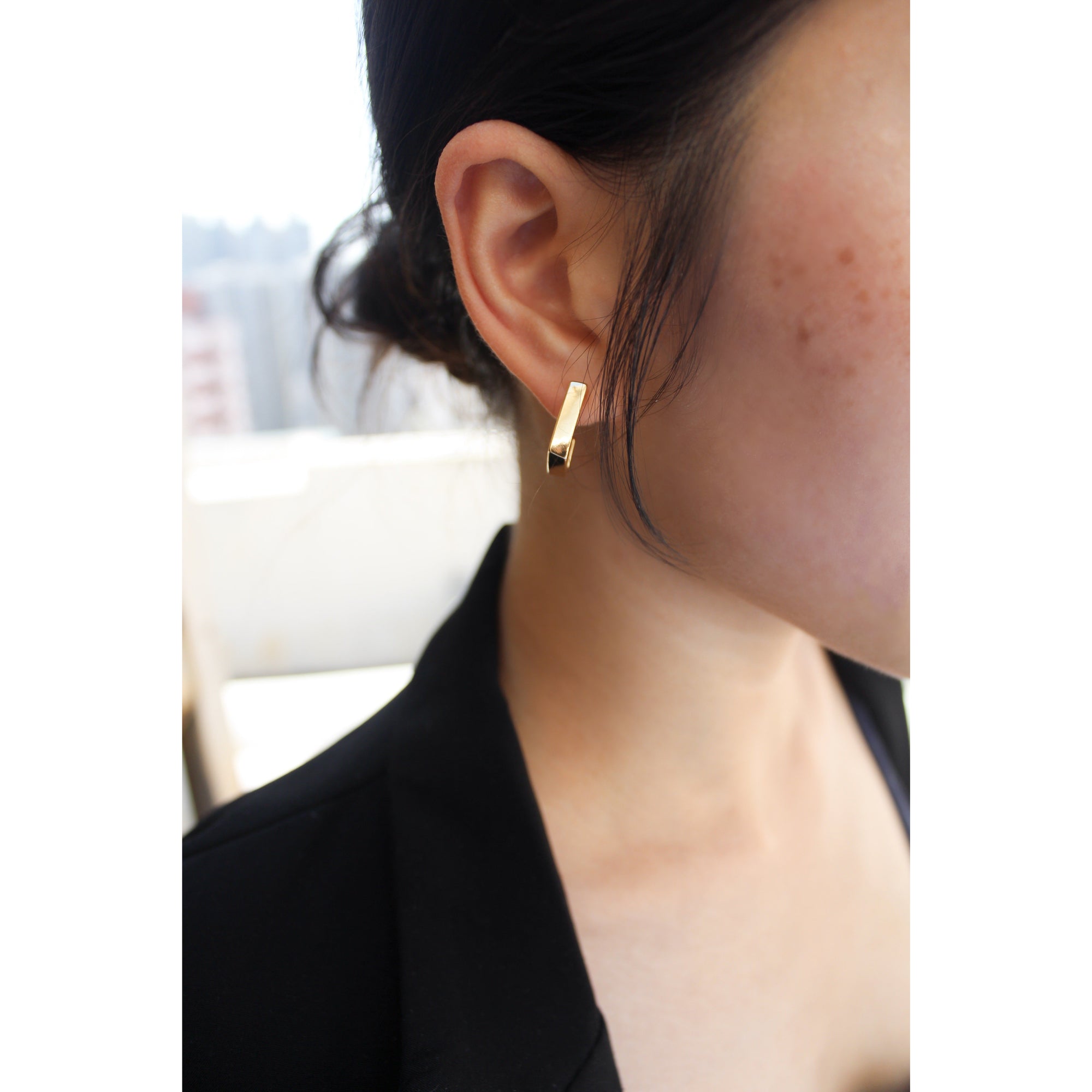 L Shape Huggie Earrings