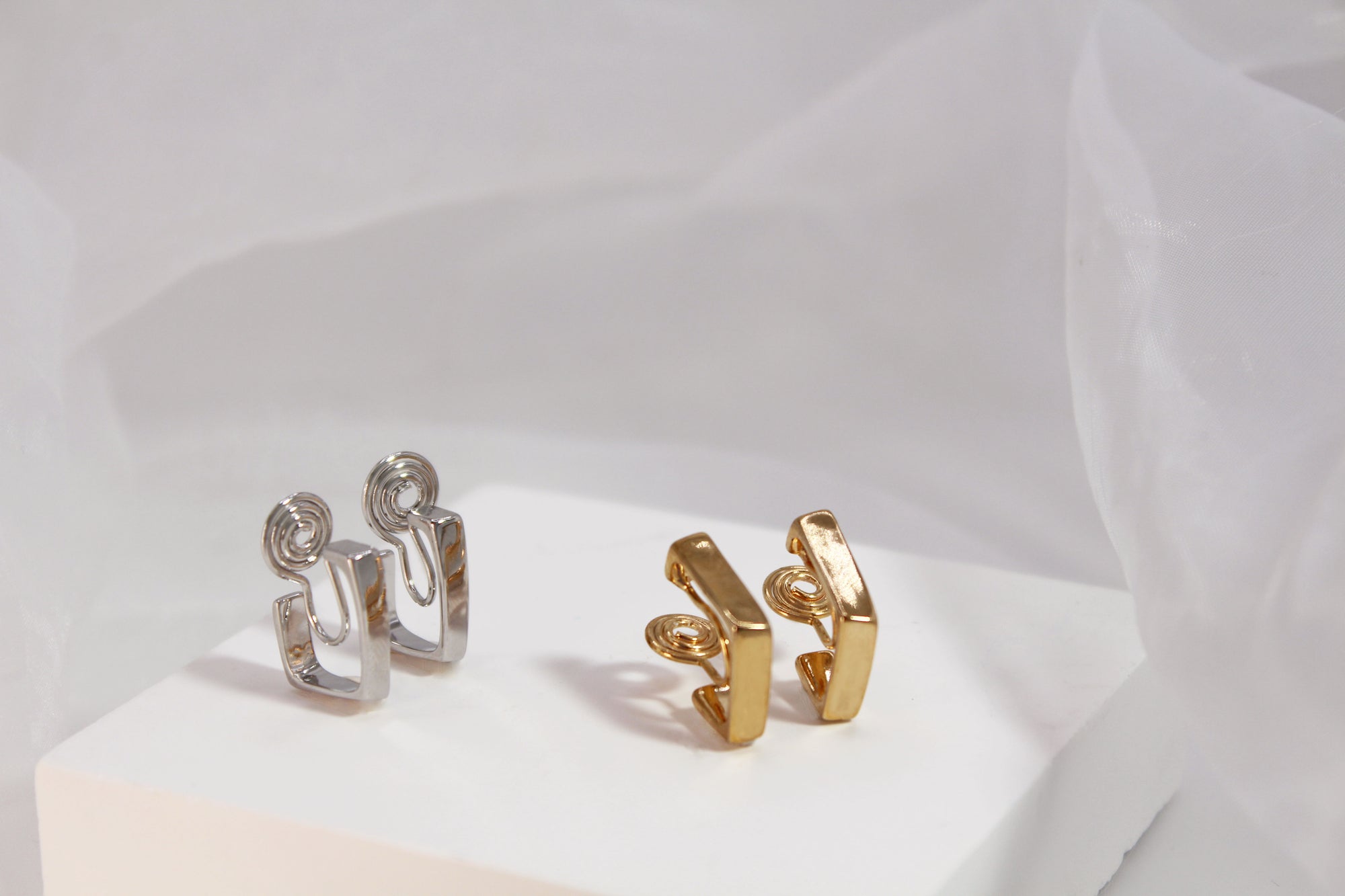 L Shape Huggie Earrings