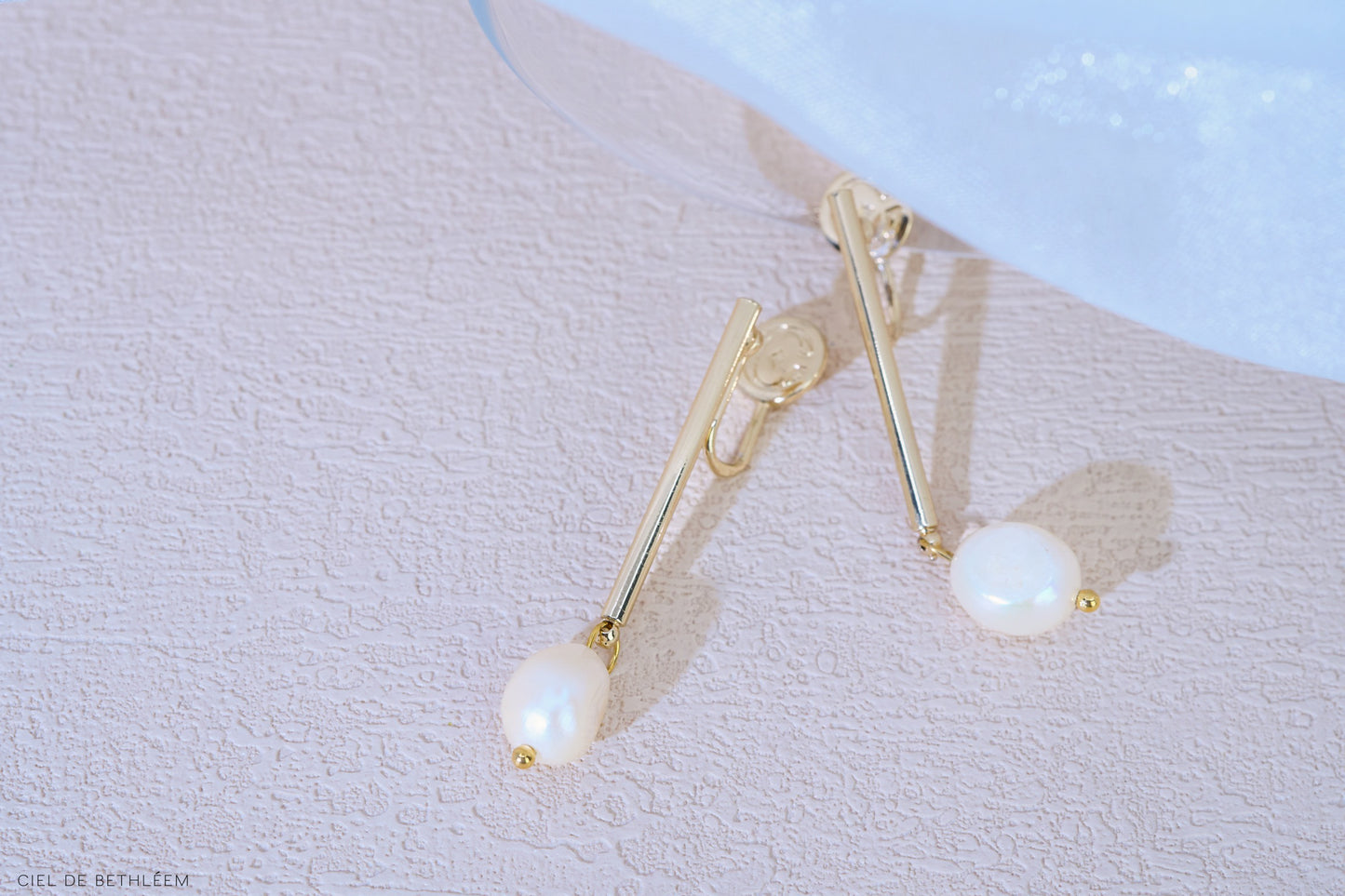 Modern Pearl Drop Earrings