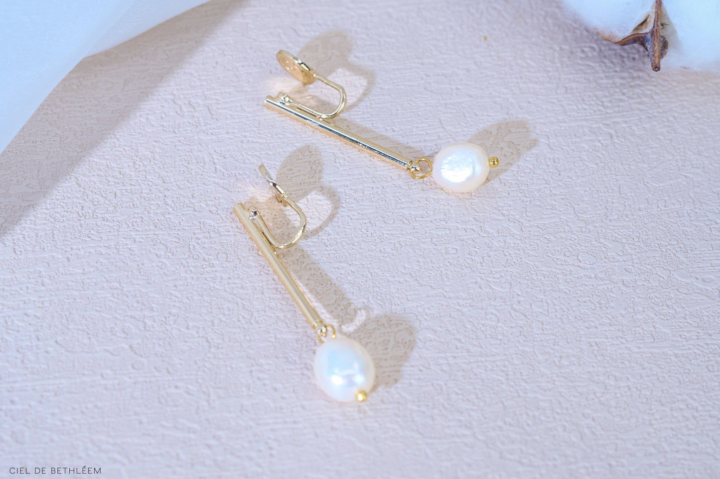 Modern Pearl Drop Earrings