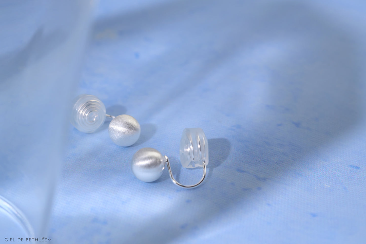 Brushed Bead Earrings (10mm/7.8mm)