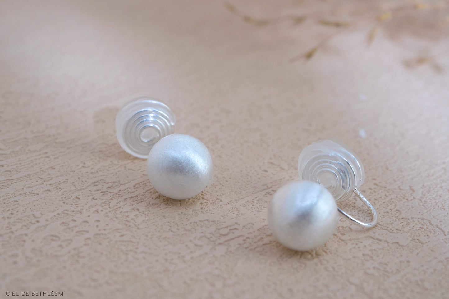 Brushed Bead Earrings (10mm/7.8mm)