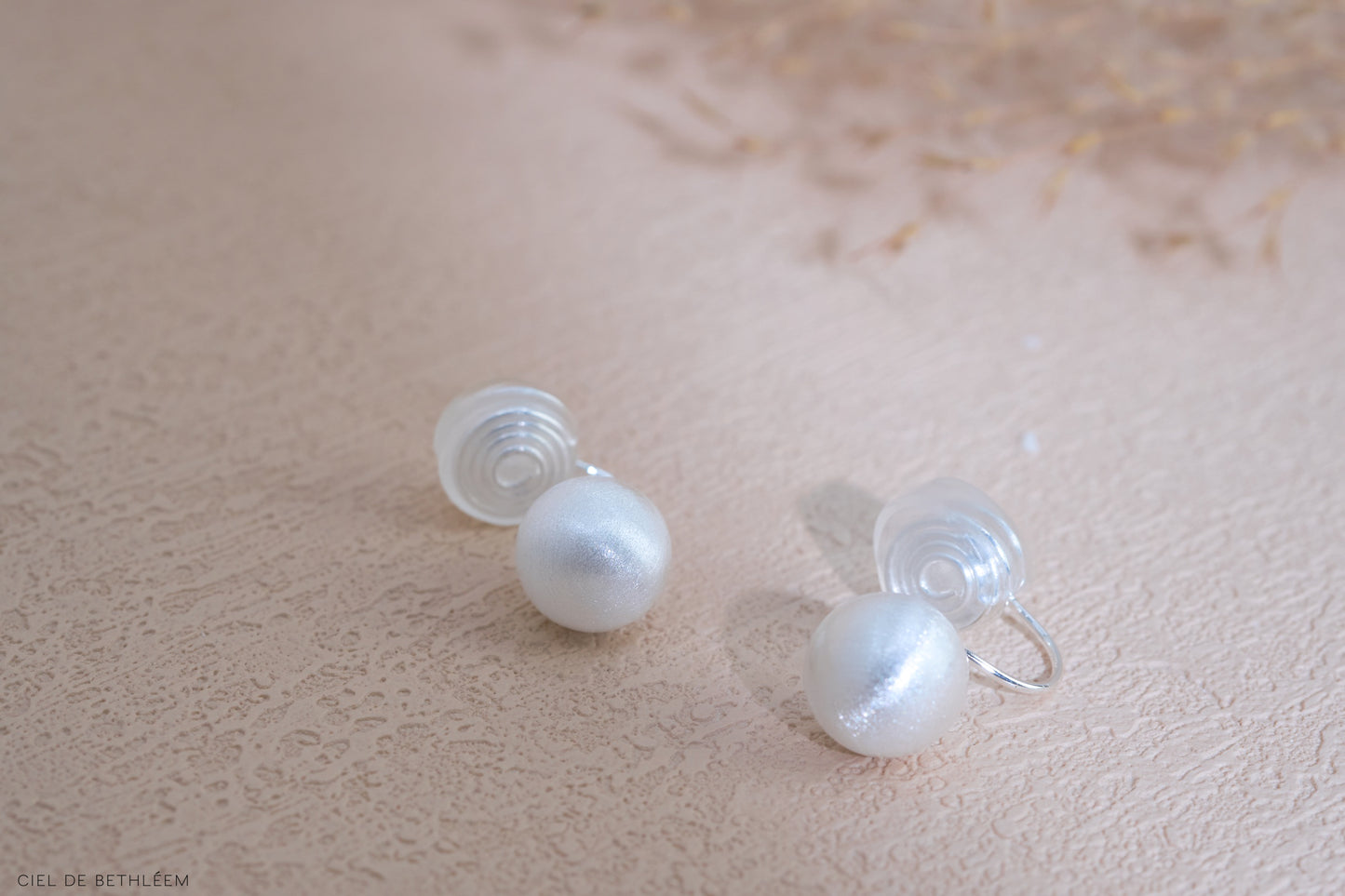 Brushed Bead Earrings (10mm/7.8mm)