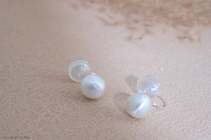 Brushed Bead Earrings (10mm/7.8mm)