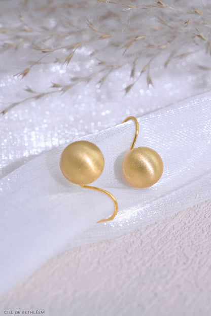 Brushed Bead Earrings (10mm/7.8mm)