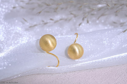 Brushed Bead Earrings (10mm/7.8mm)