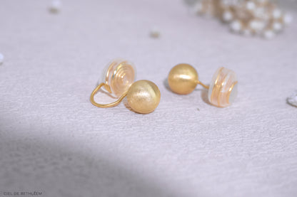 Brushed Bead Earrings (10mm/7.8mm)