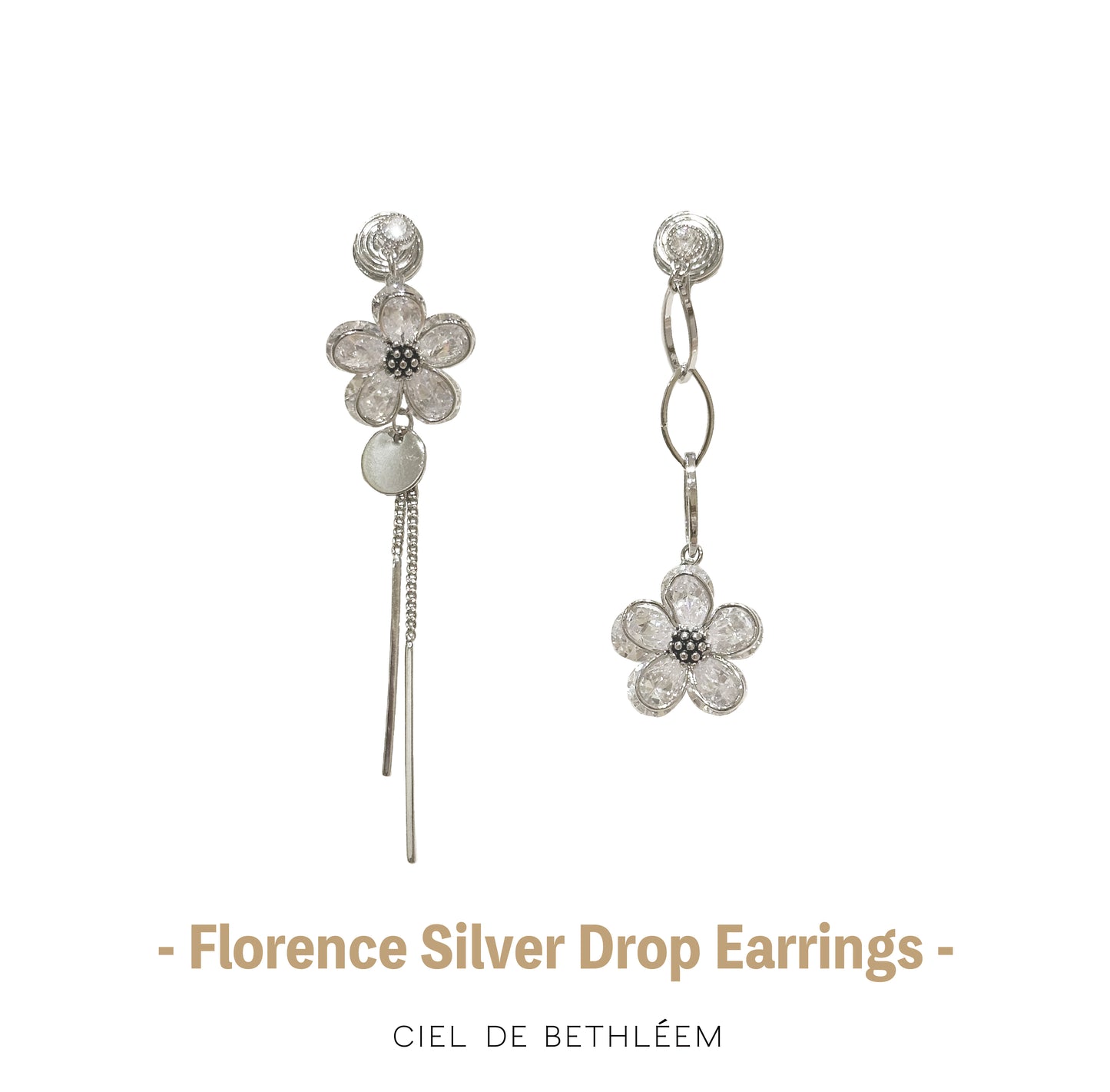 Florence Silver Drop Earrings