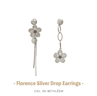 Florence Silver Drop Earrings