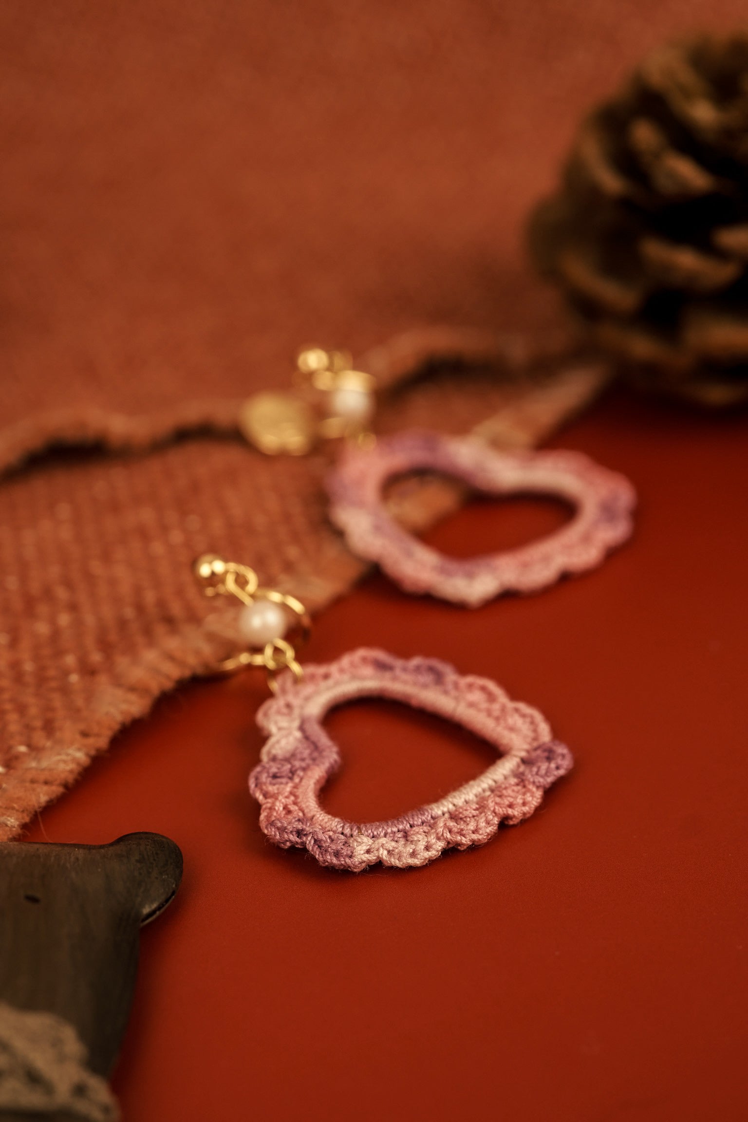 Chasu Sewing x Ciel de Bethléem 心形珍珠相框⁠耳環