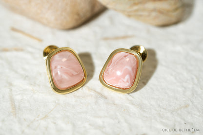 Blush Marble Earrings