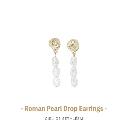 Roman Pearl Drop Earrings