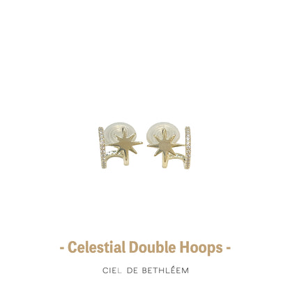 Celestial Double Hoops