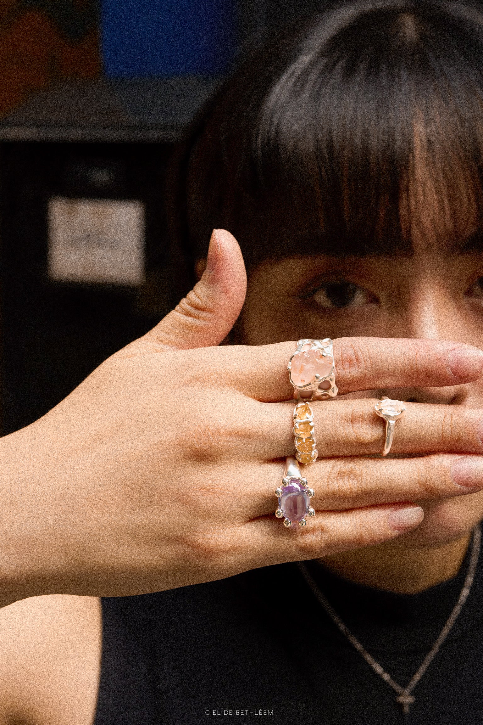 S925 Handcrafted Sterling Silver Ring - Coral