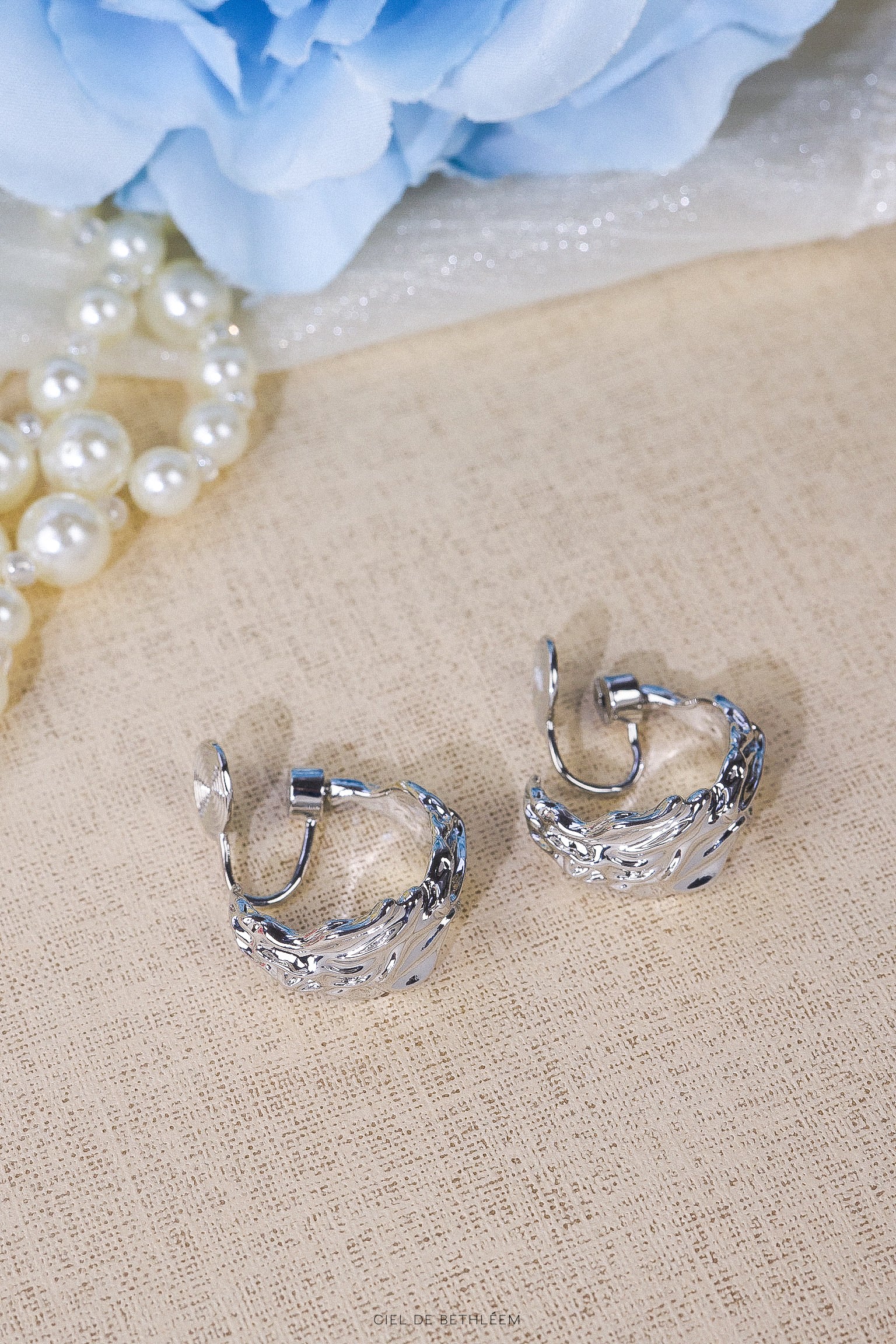 Waving Hoop Earrings