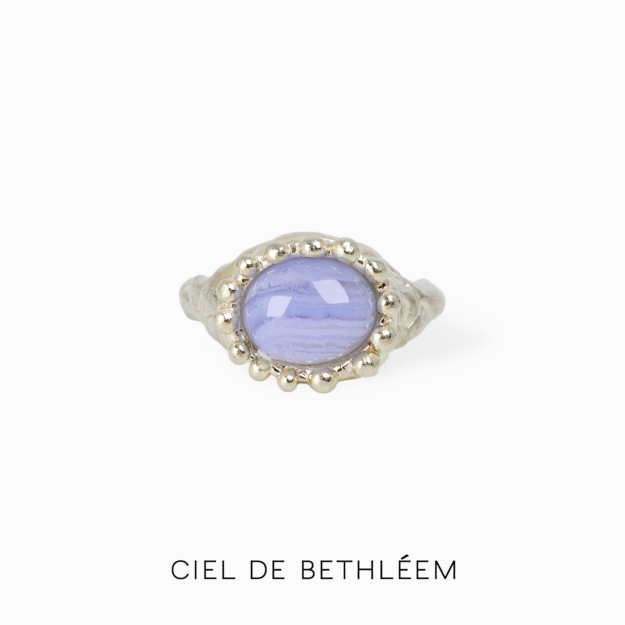 S925 Handcrafted Sterling Silver Ring - Light Blue Purple