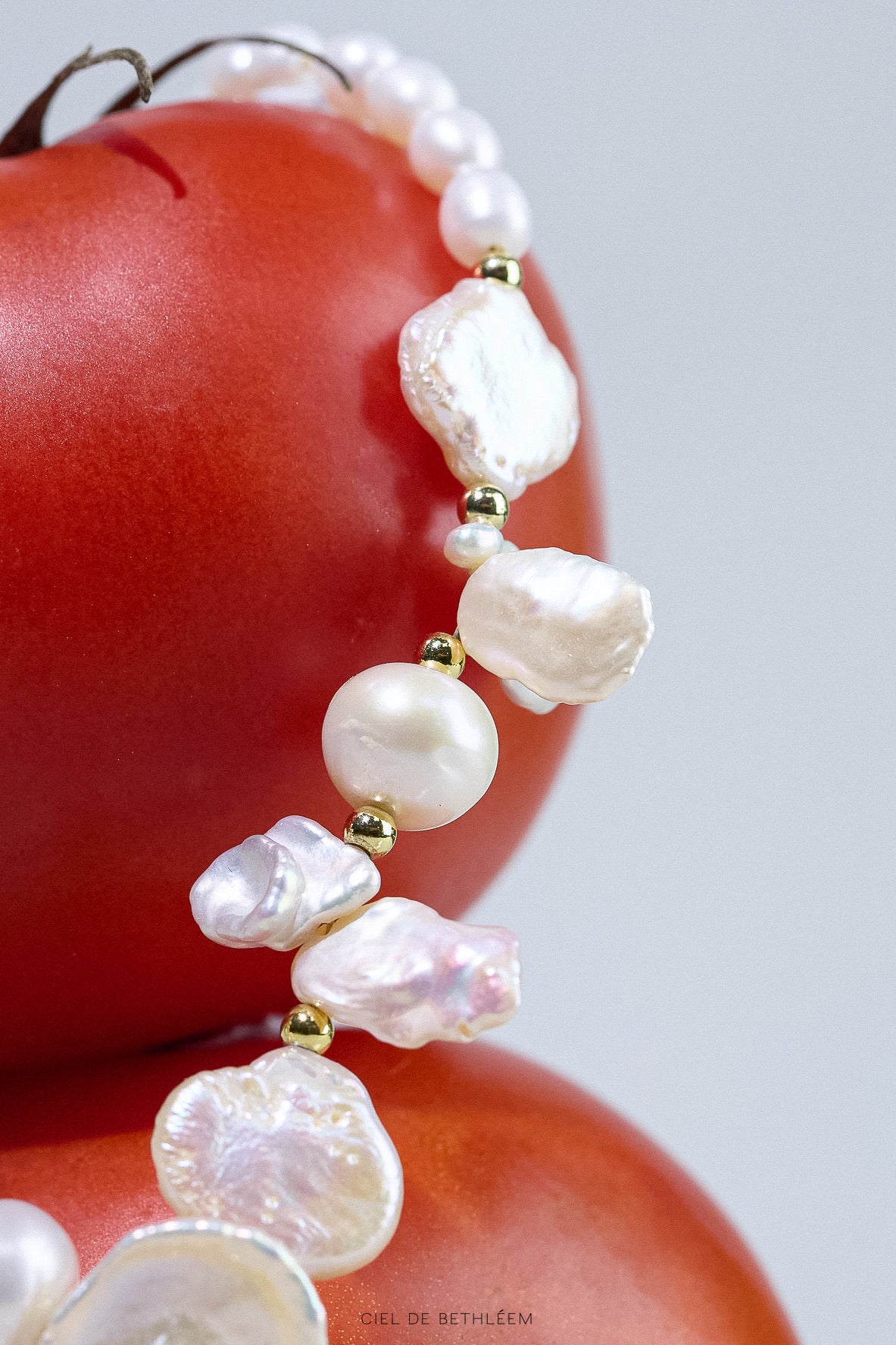 Natural Baroque Pearl Flower Necklace