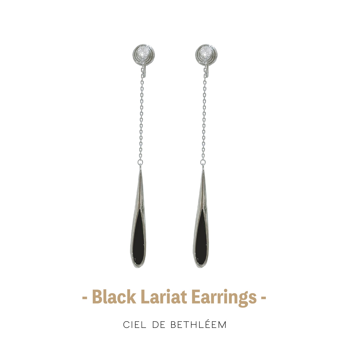 Black Lariat Earrings