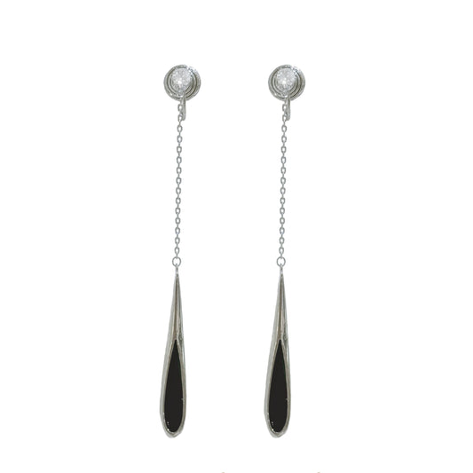 Black Lariat Earrings