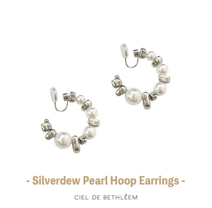 Silverdew Pearl Hoop Earrings