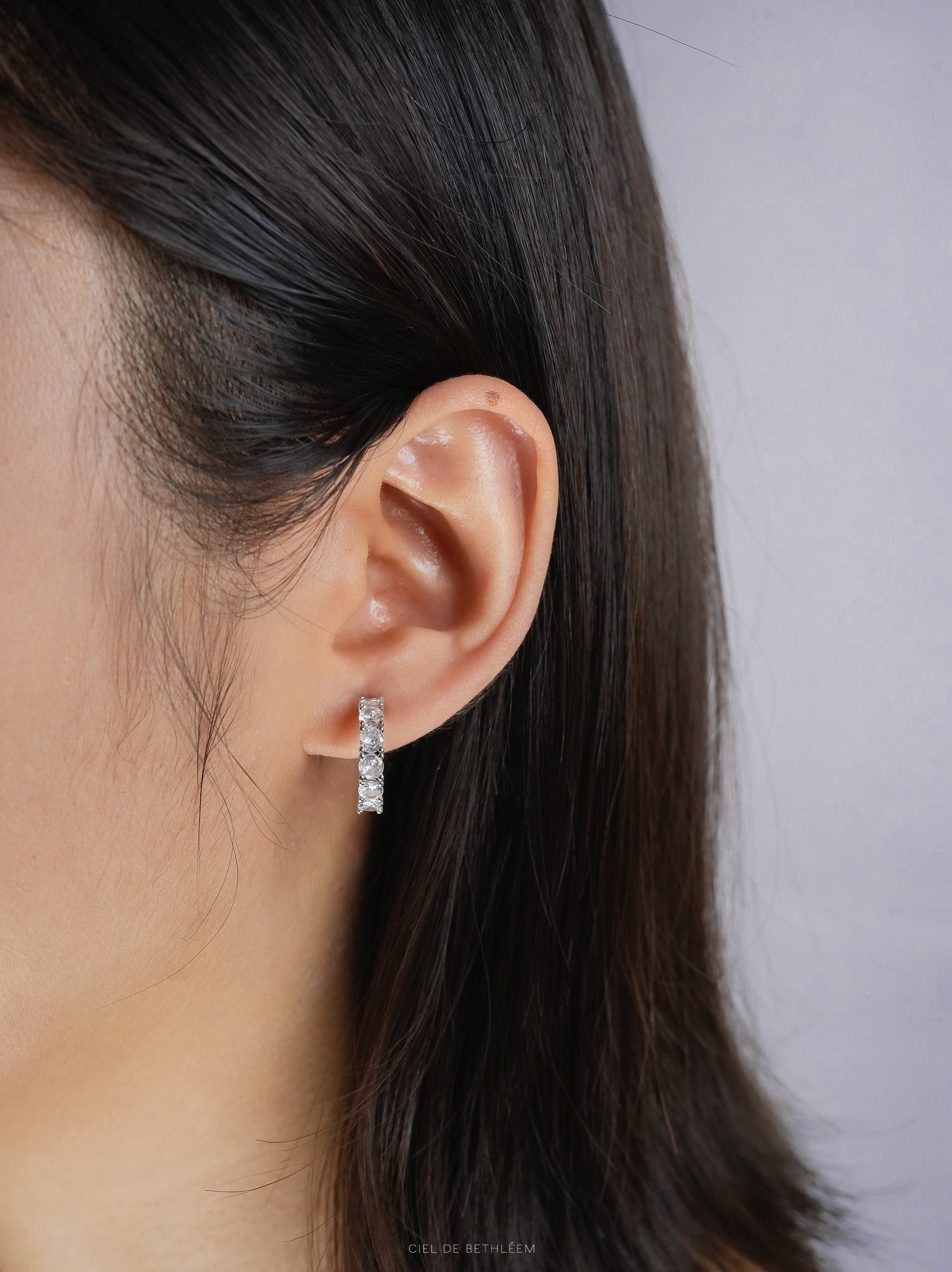 Sparkling Pave Hoop Earrings