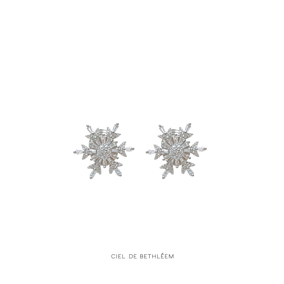 Snowflake Holiday Clip-on Earrings