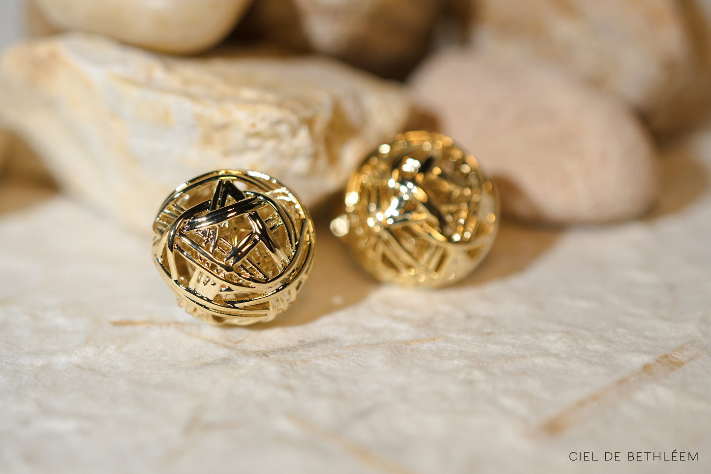 Golden Sphere Earrings