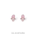 Cherry Pink Pearl Earrings