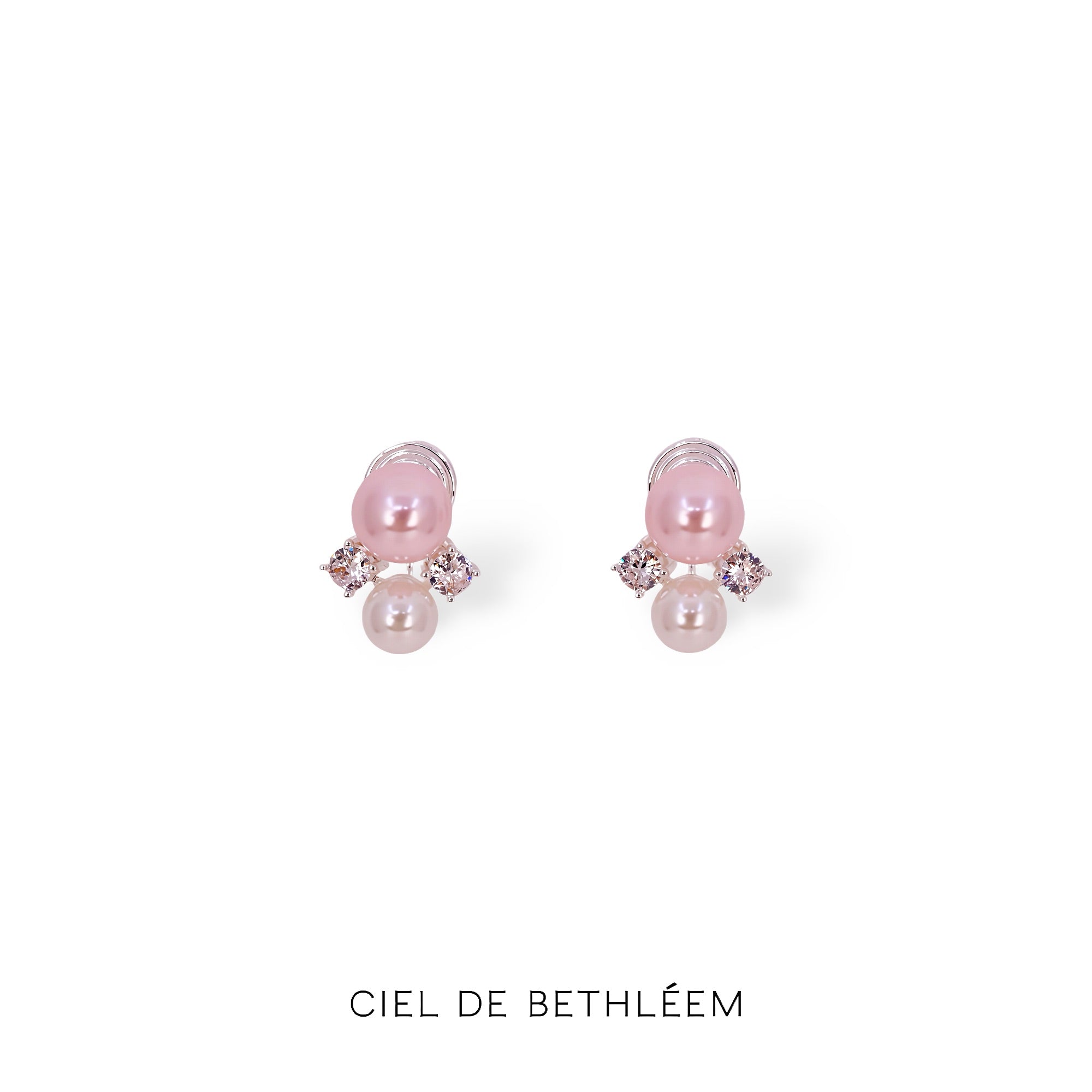 Cherry Pink Pearl Earrings