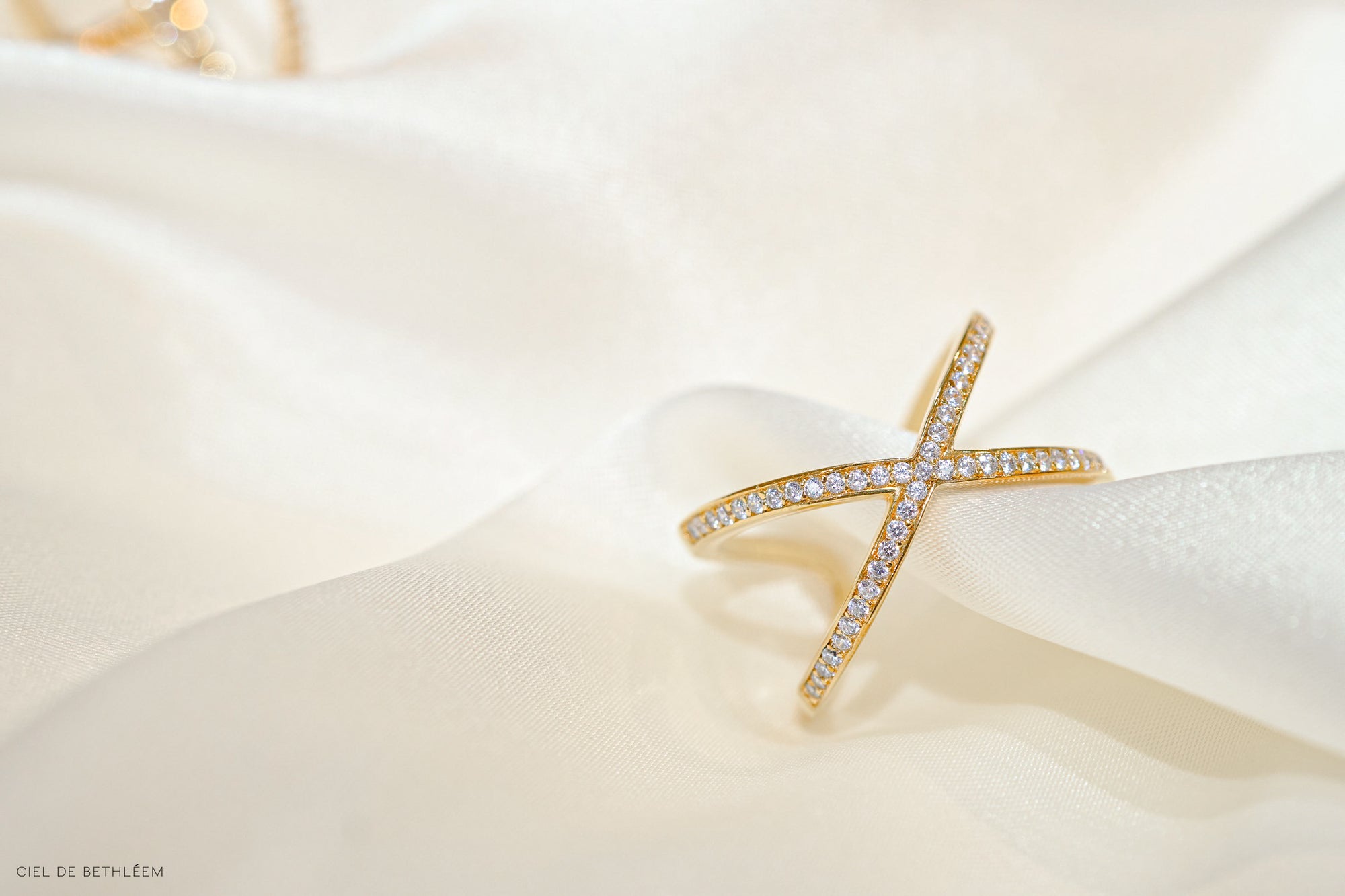 Cross - Rose Gold 925 Silver Ring