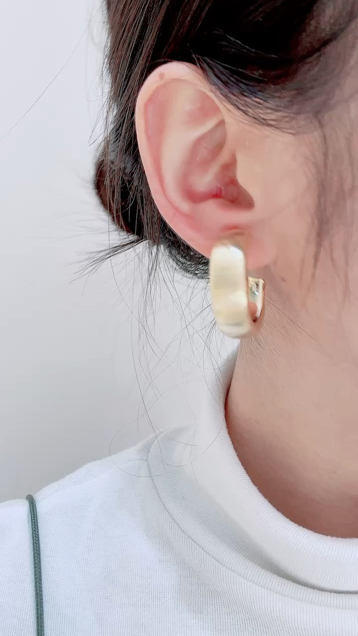 霧面粗體圈形耳環