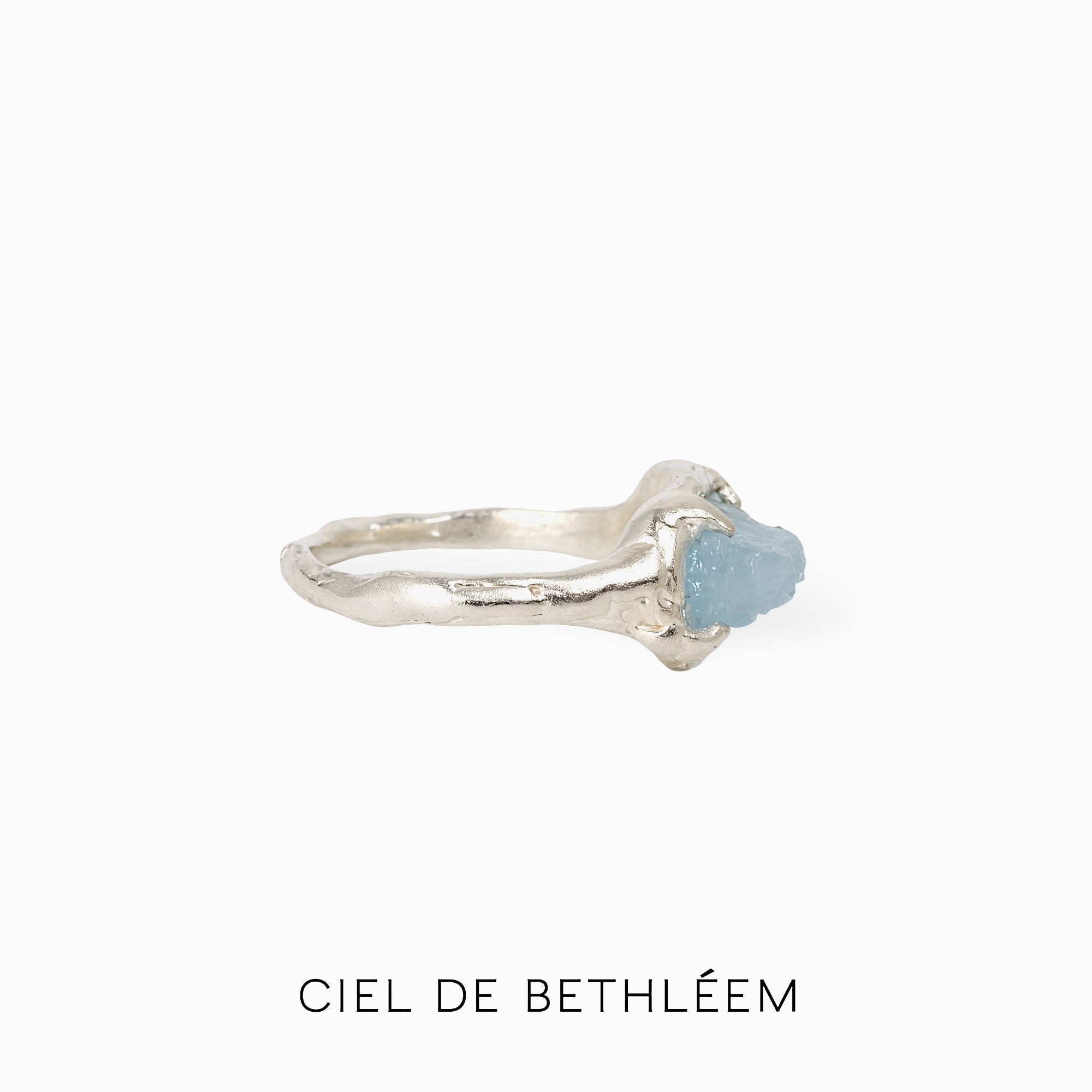 S925 Handcrafted Sterling Silver Ring - Light Blue