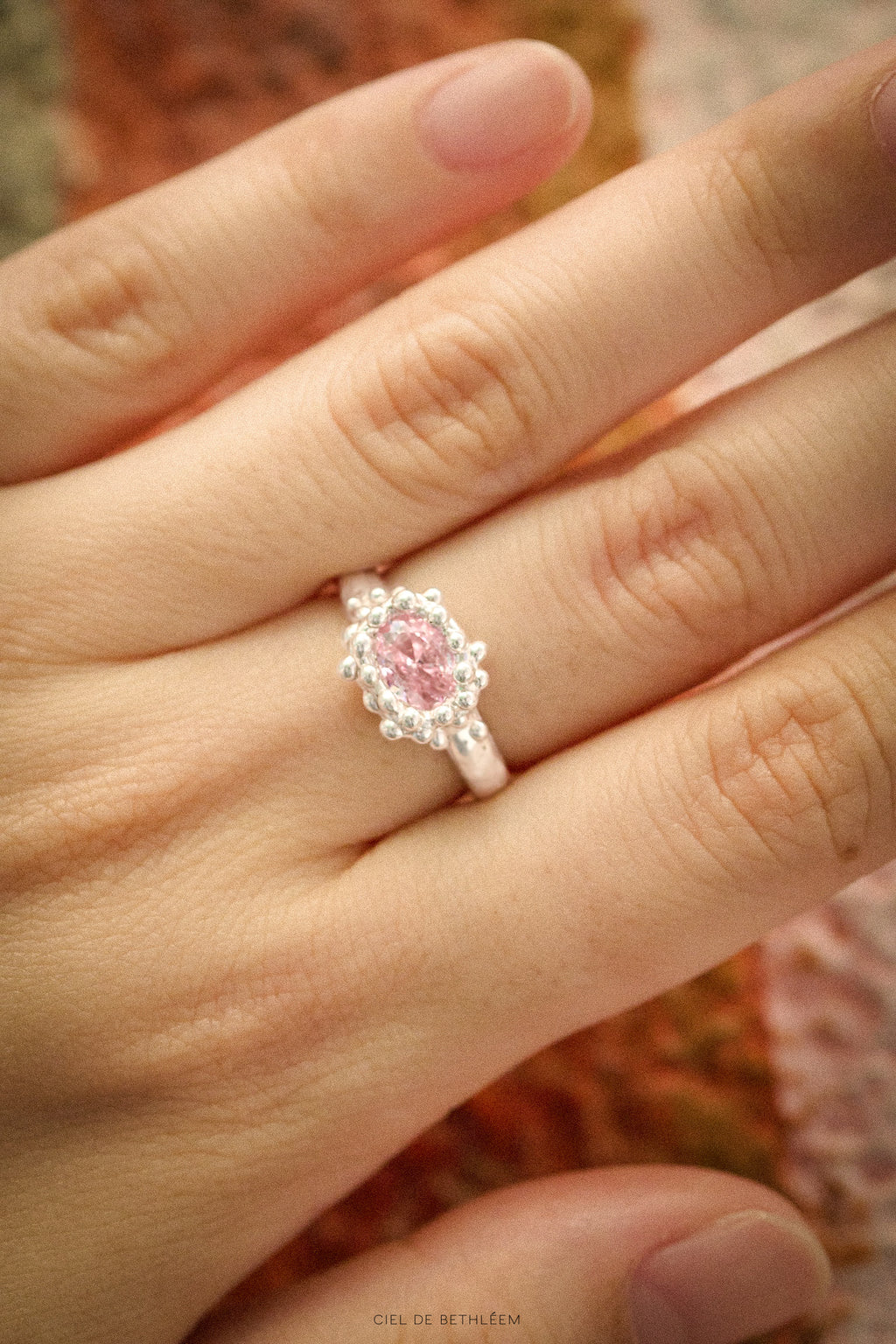 S925 Handcrafted Sterling Silver Ring - Pink