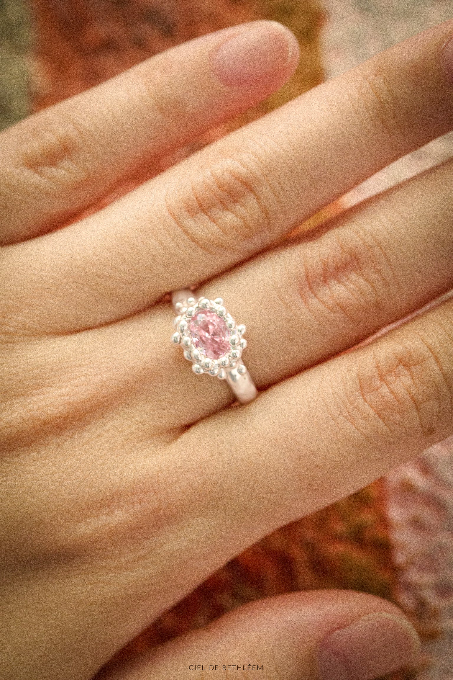 S925 Handcrafted Sterling Silver Ring - Pink