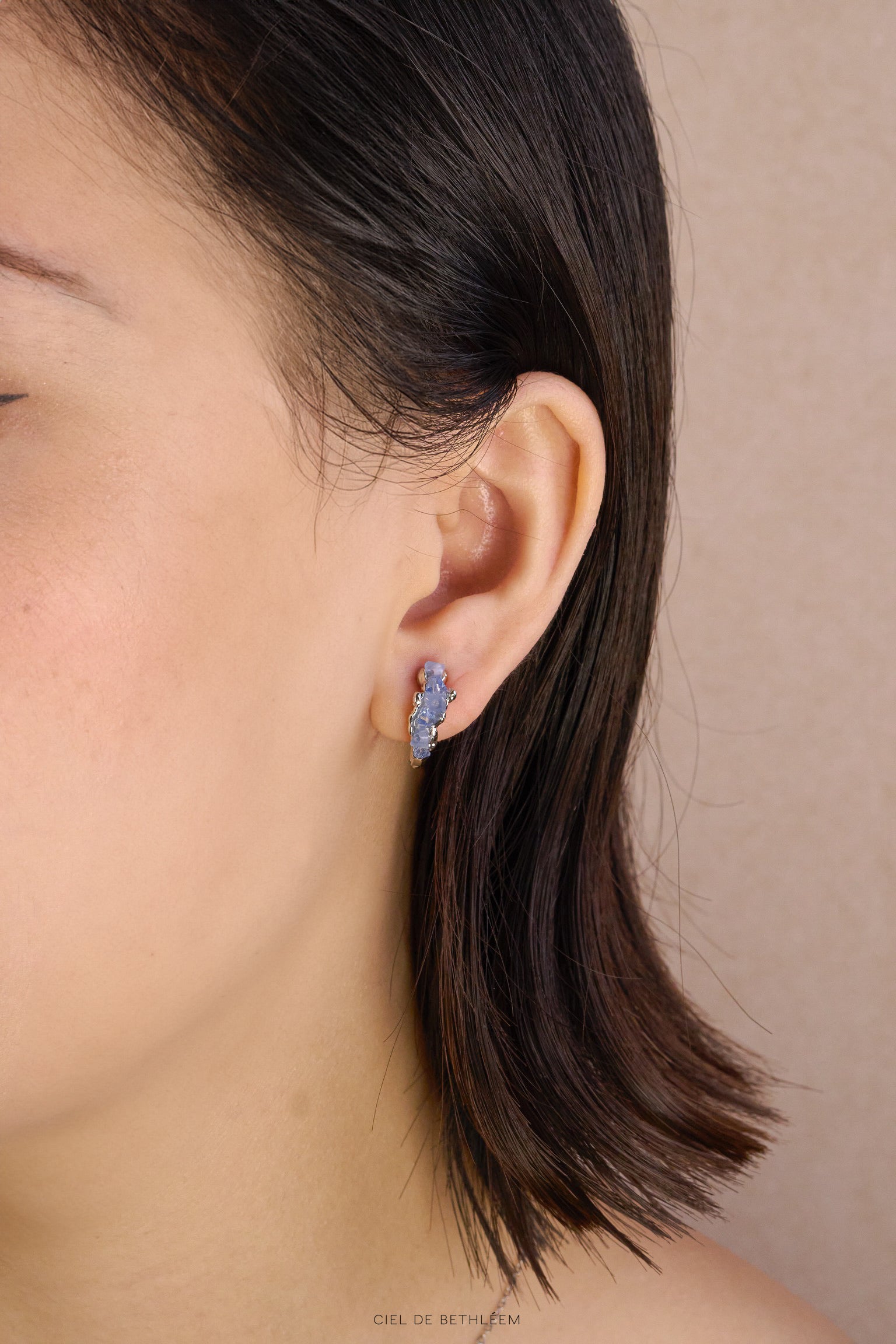 Uneven Crystal Hoops