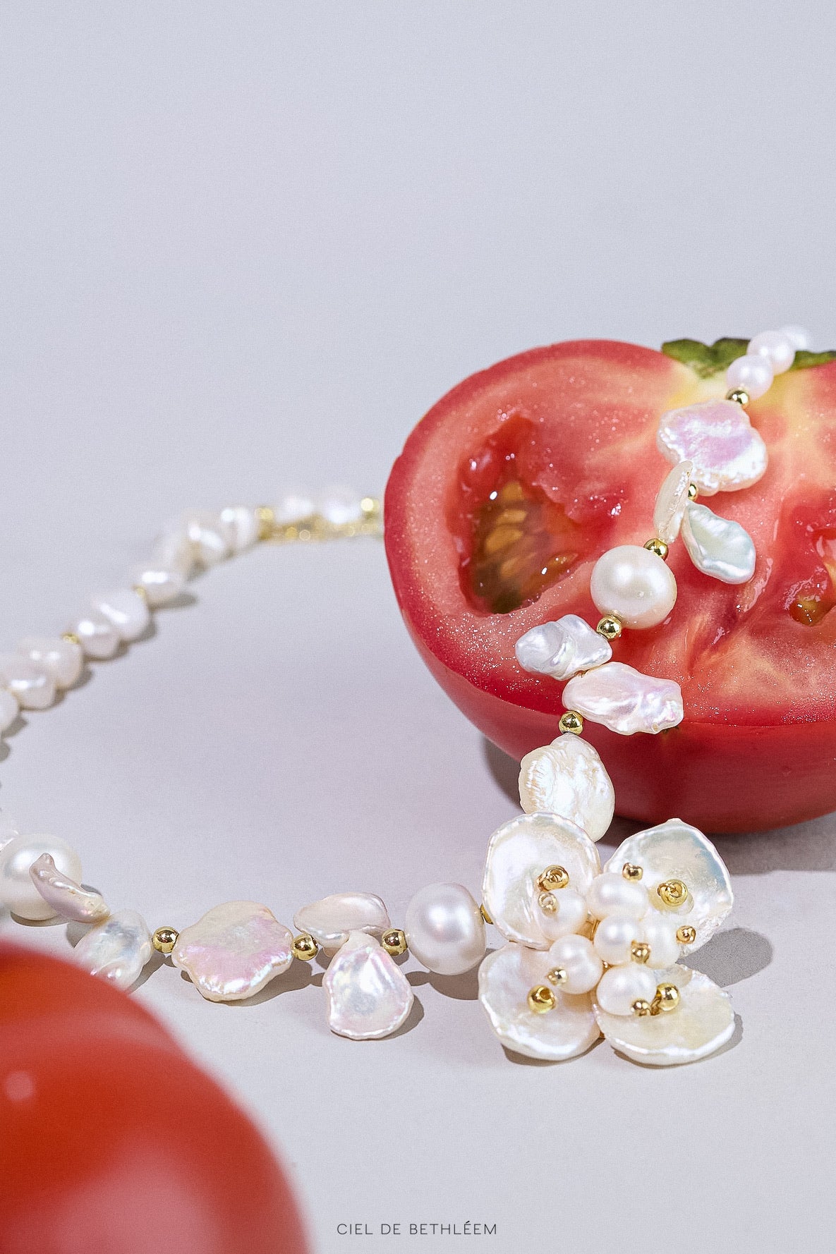 Natural Baroque Pearl Flower Necklace