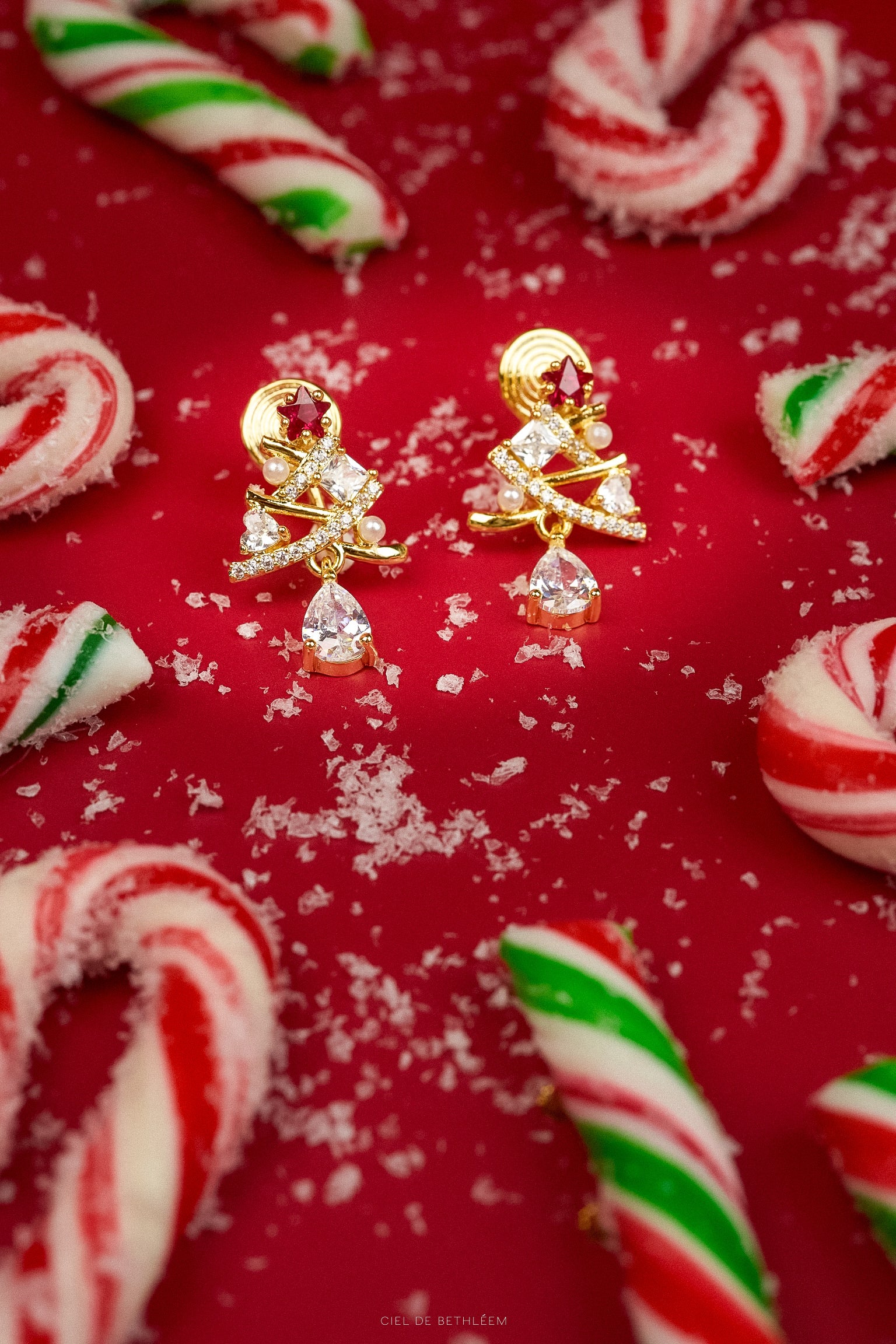 Merry Tree Clip-on Earrings