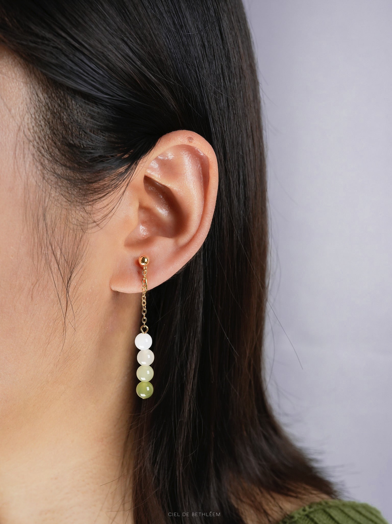 Japanese Dango Jade Earrings