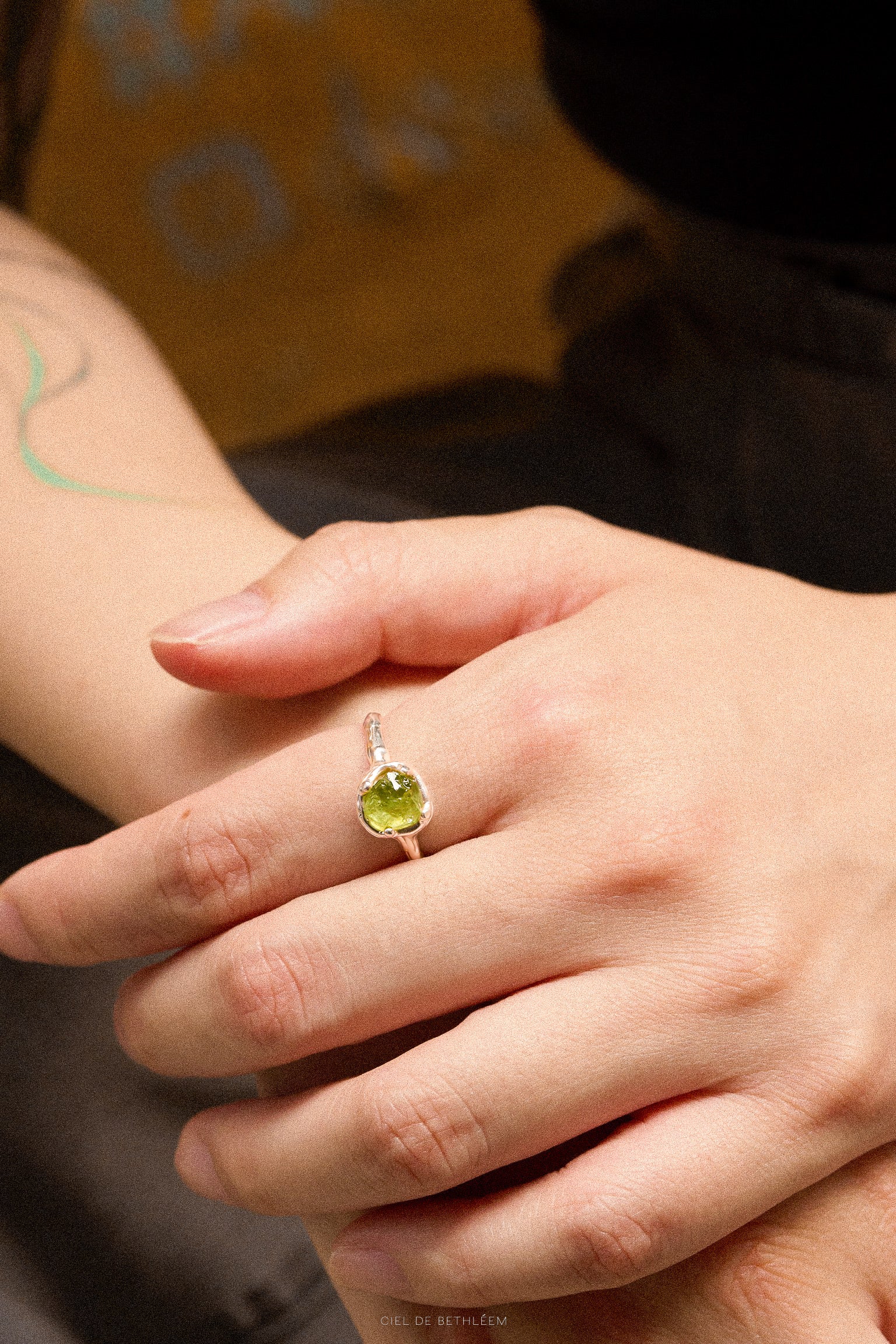 S925 Handcrafted Sterling Silver Ring - Olive