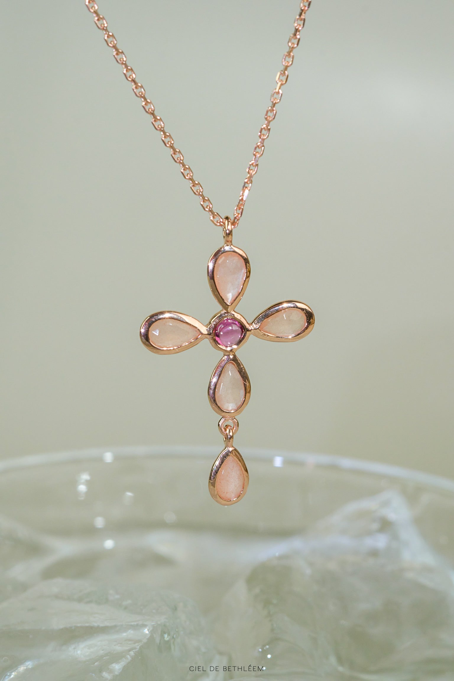 Rose Cross Necklace