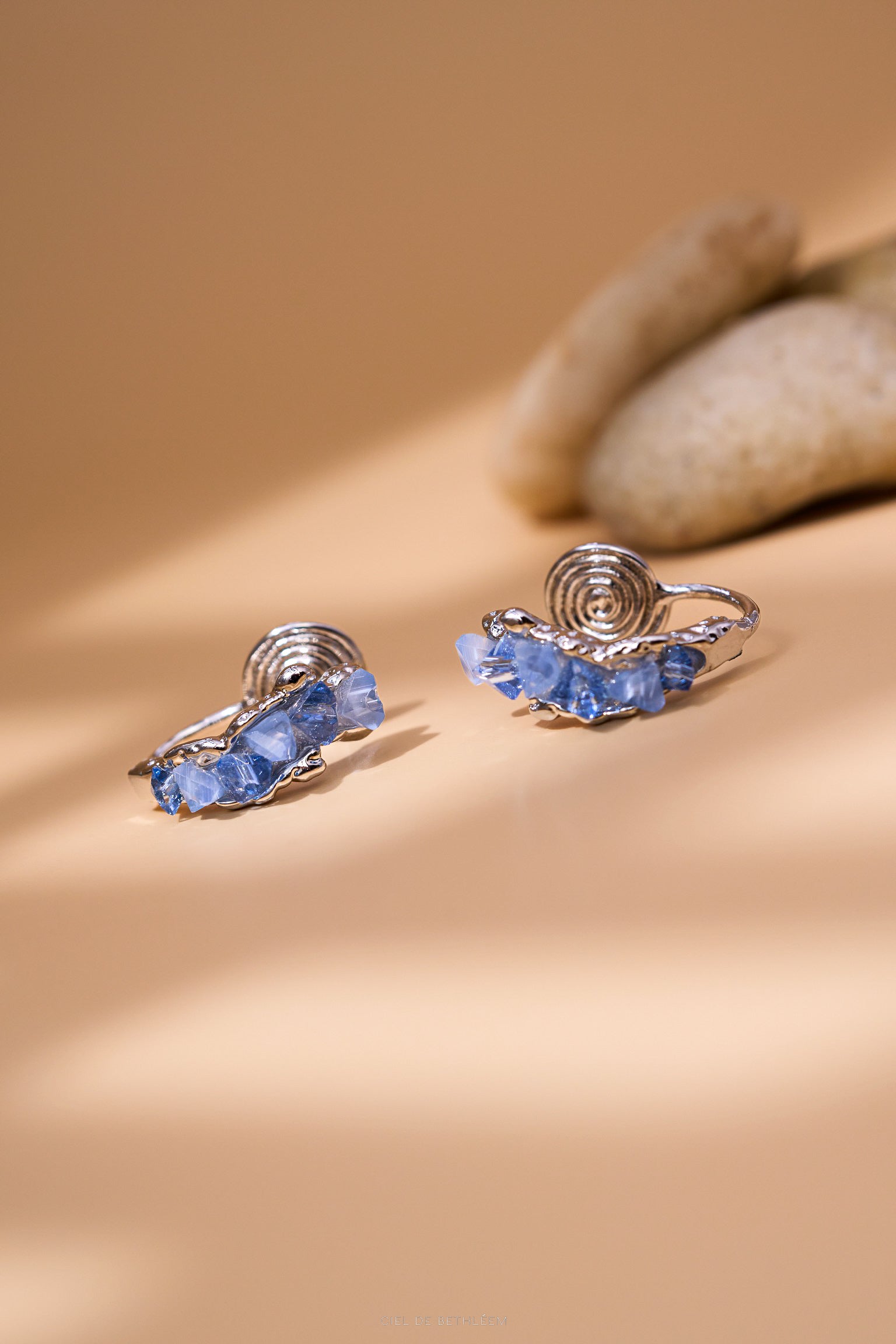 Uneven Crystal Hoops