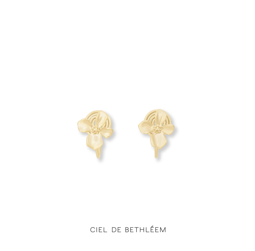 金色 Belle Fleur 耳環