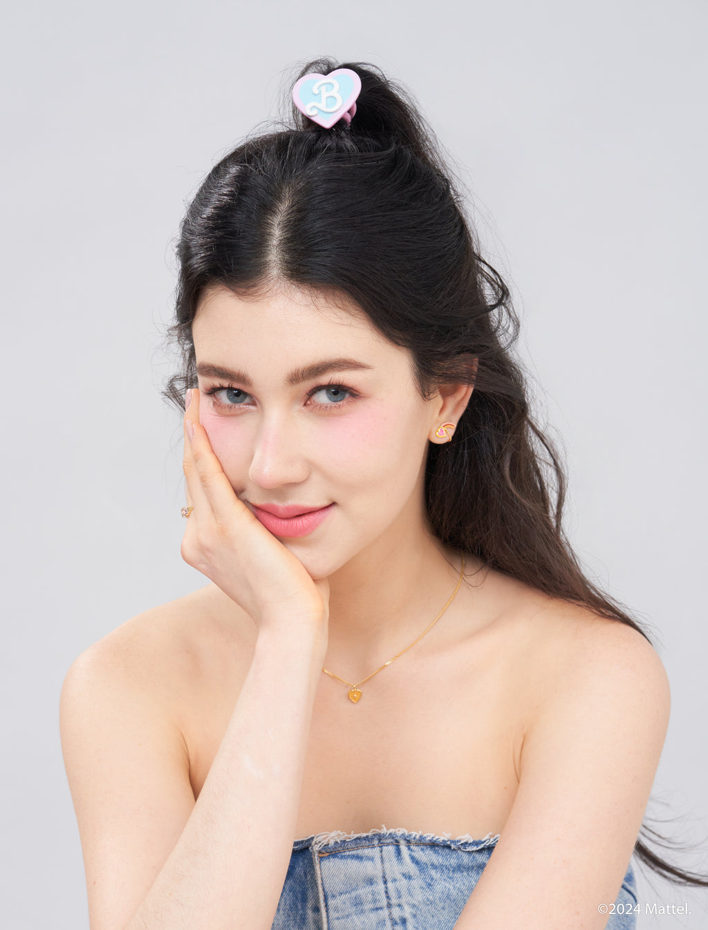 芭比彩虹夾式耳環